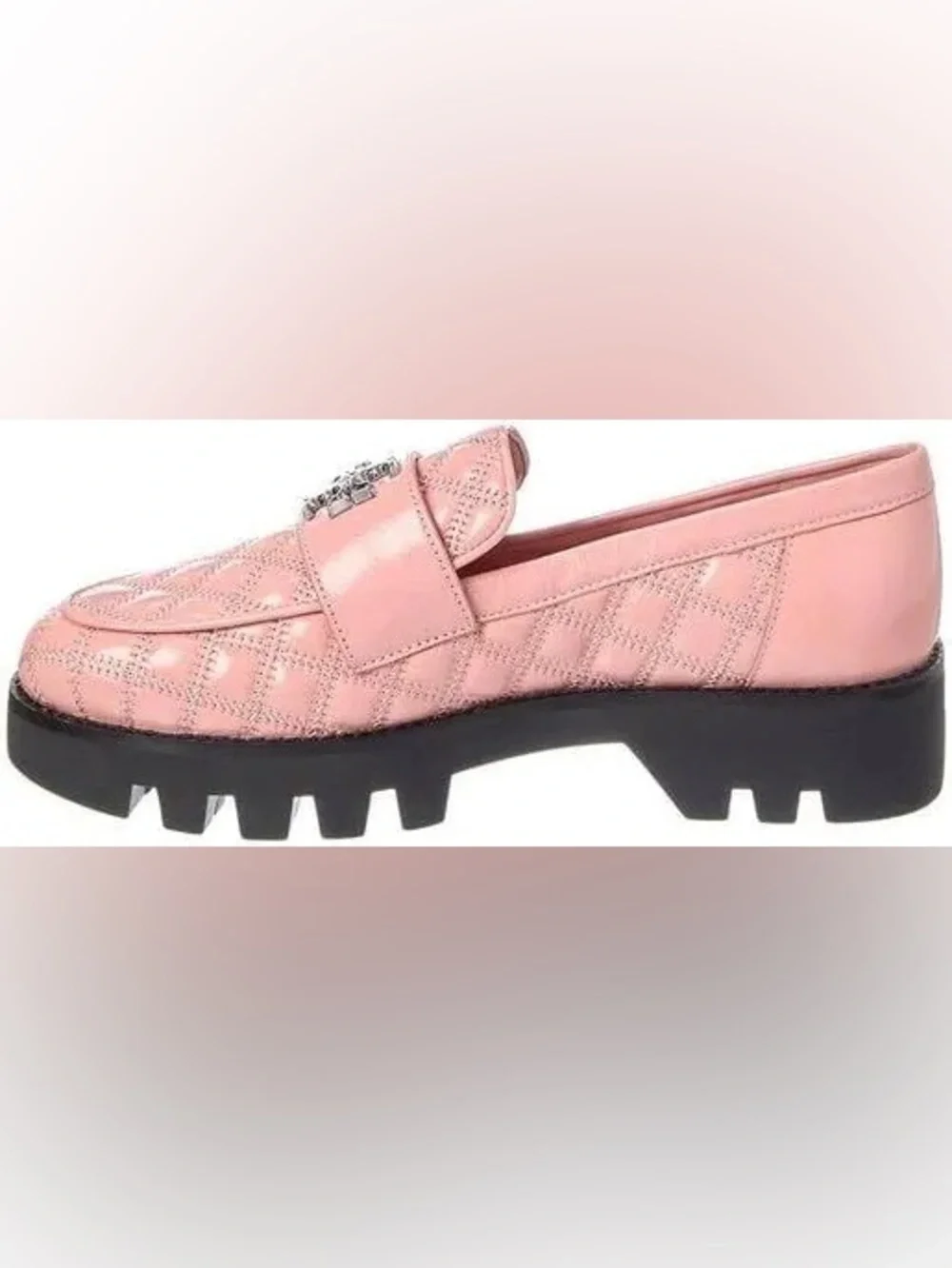 NWOT Tory Burch Women's Pink Mini Everly Chunky Leather Loafer Shoes Size 5.5 - Picture 2 of 11